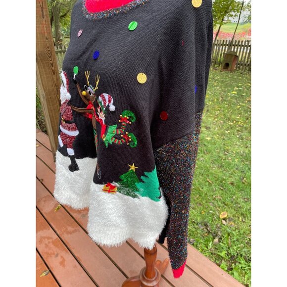 Christmas Sweater With Santa & Reindeer Design Funny Size 4X - Picture 4 of 9